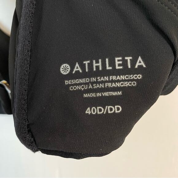 Athleta Square Neck Bra Cup Black Bikini Top Size 40D/DD - Picture 10 of 10